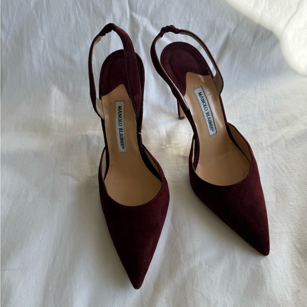 manolo suede slingbacks